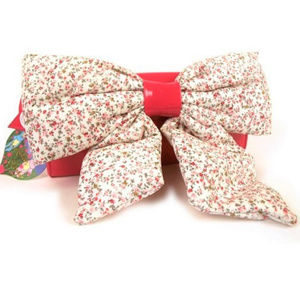 IC Unique Patent FLORAL Fabric BIG BOW Clutch BAG
